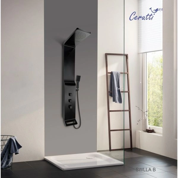 Душевая панель Ceruttispa SELLA B CT8989 из нержавеющей стали, цвет черный от магазина Vanna-Vanna.ru!