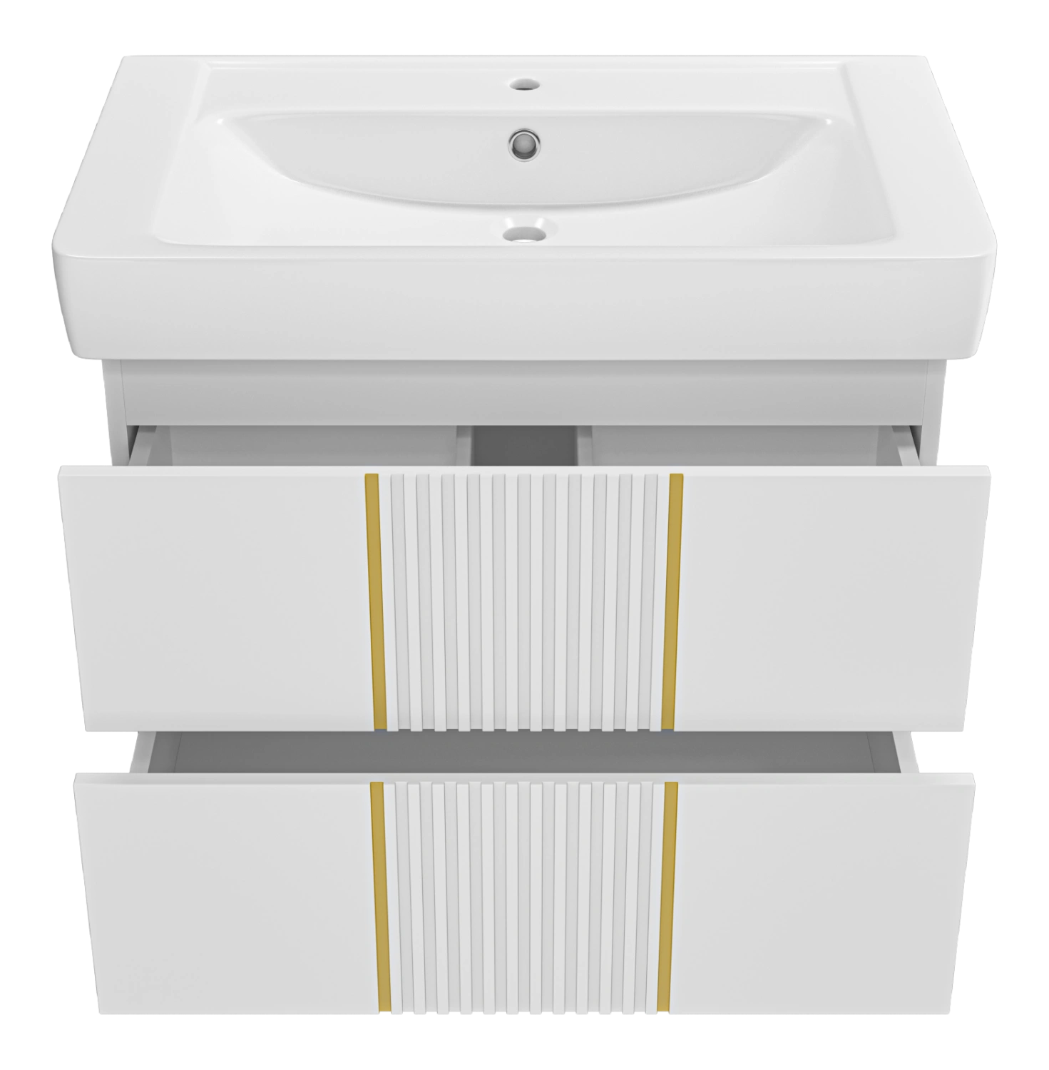 Тумба с раковиной Brevita Vega 80 подвесная, белый/патина золото от магазина Vanna-Vanna.ru!