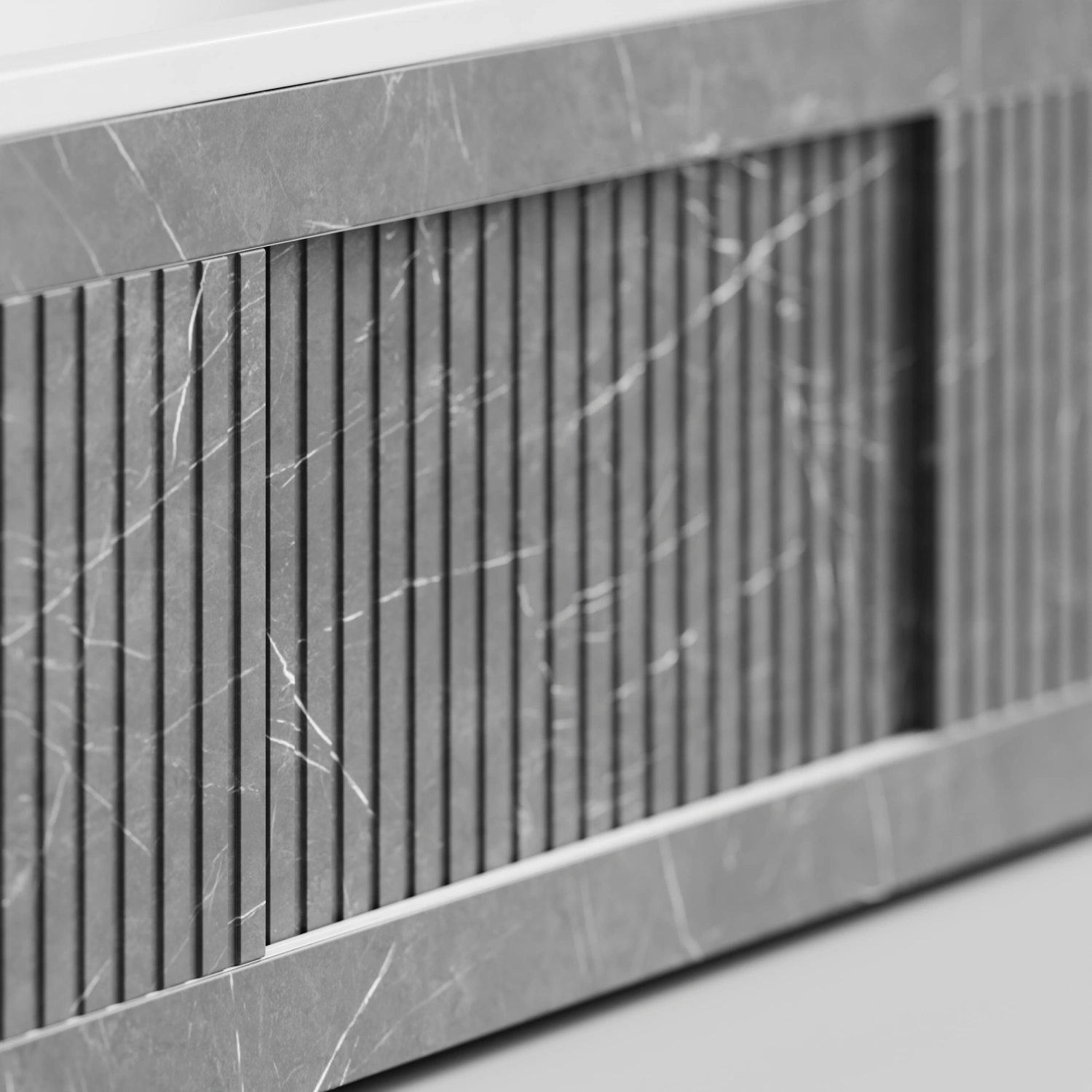 Экран под ванну Vod-ok Тач 180 раздвижной Мрамор Серый софт тач от магазина Vanna-Vanna.ru!