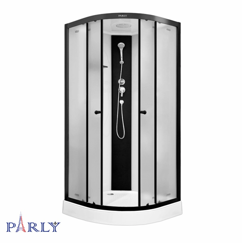 Душевой уголок PARLY BETT B931 90х90х210 1/4 круга, с поддоном, прозрачное стекло, черный от магазина Vanna-Vanna.ru!