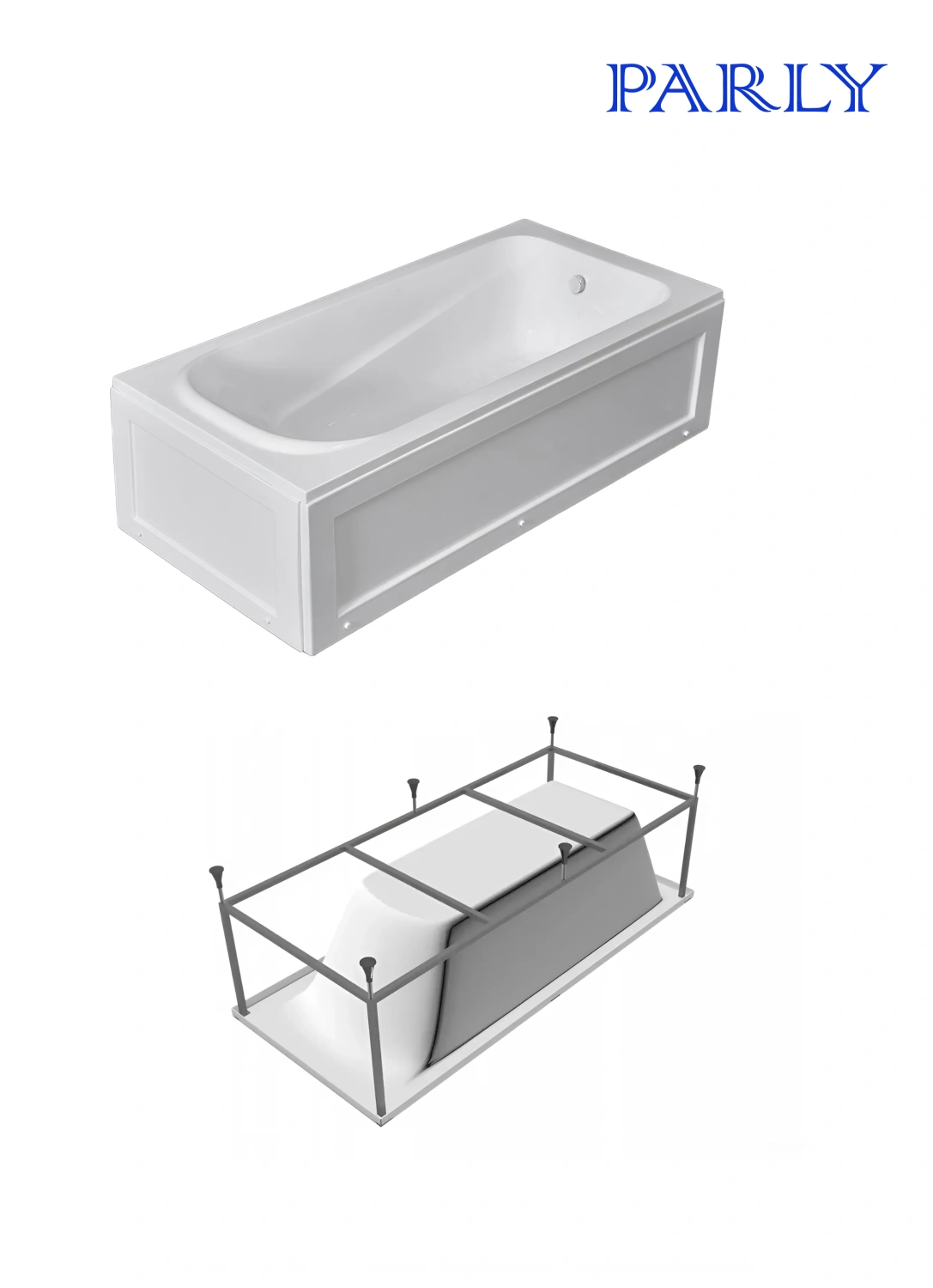 Ванна акриловая с каркасом Parly ORTIZ 150x70x белый