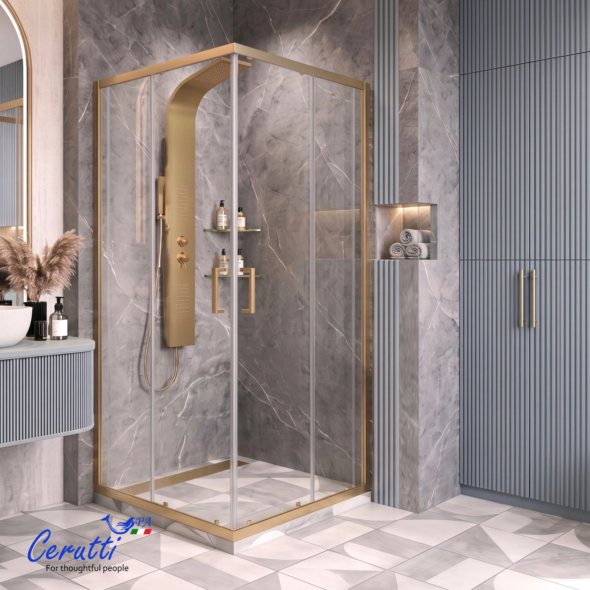 Душевой уголок Ceruttispa ADIGE 90G без поддона (90x90x190) от магазина Vanna-Vanna.ru!