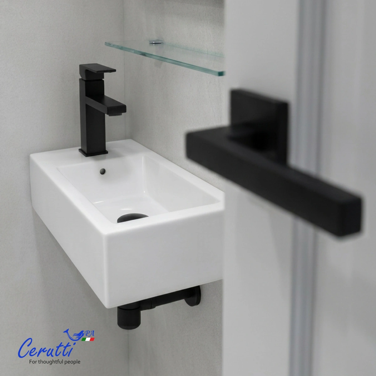 Раковина Ceruttispa CR4005R накладная, белая, прямоугольная, 500х260х140 L от магазина Vanna-Vanna.ru!