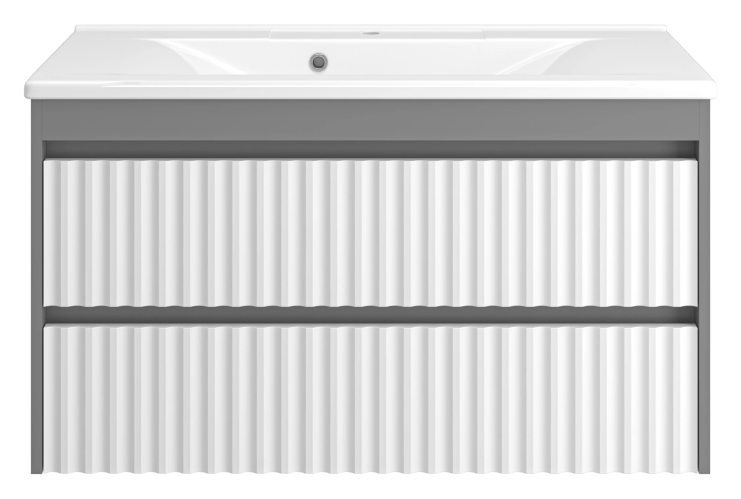 Тумба с раковиной Brevita Balaton 100 подвесная, белый/серый от магазина Vanna-Vanna.ru!