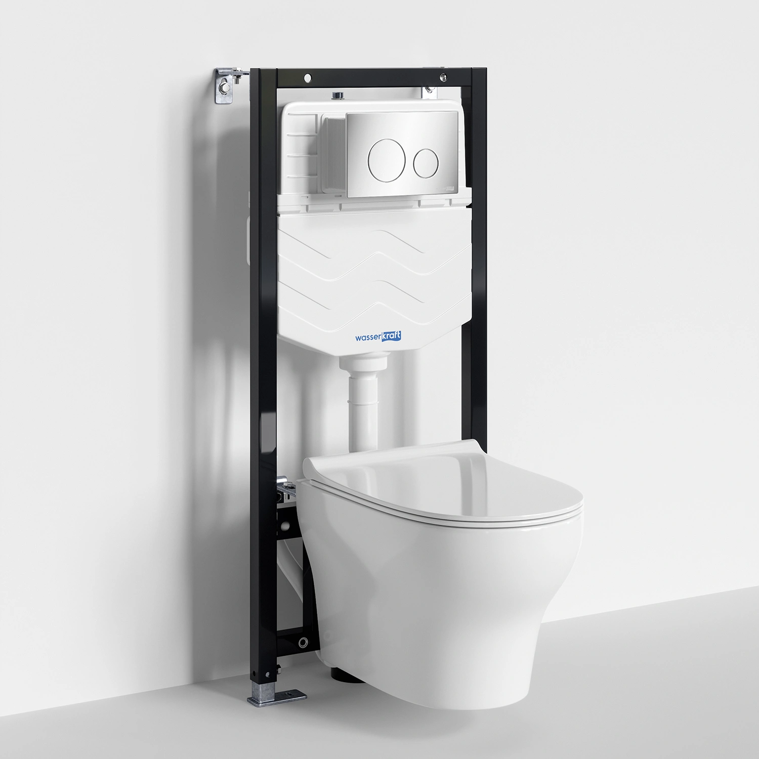 Унитаз подвесной WasserKRAFT 10TLT.010.ME.CH02.H001 с инсталляцией и кнопкой, белый от магазина Vanna-Vanna.ru!