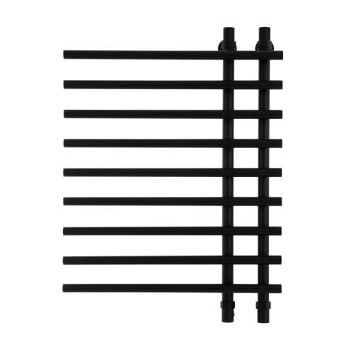 Полотенцесушитель водяной Energy Rose 800x600 черный матовый, нержавеющая сталь, лесенка нестандартная, подключение 3/4" от магазина Vanna-Vanna.ru!