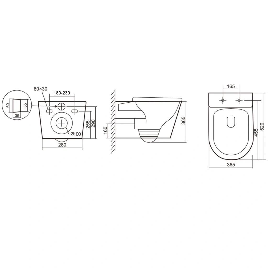 Комплект 3в1 IBERICA BLANCA инсталляция SILENCIO MINI, унитаз BURGOS ALTO белый, кнопка смыва CRYSTAL-R белый глянцевый (IB.001M.BRA.231.2210)