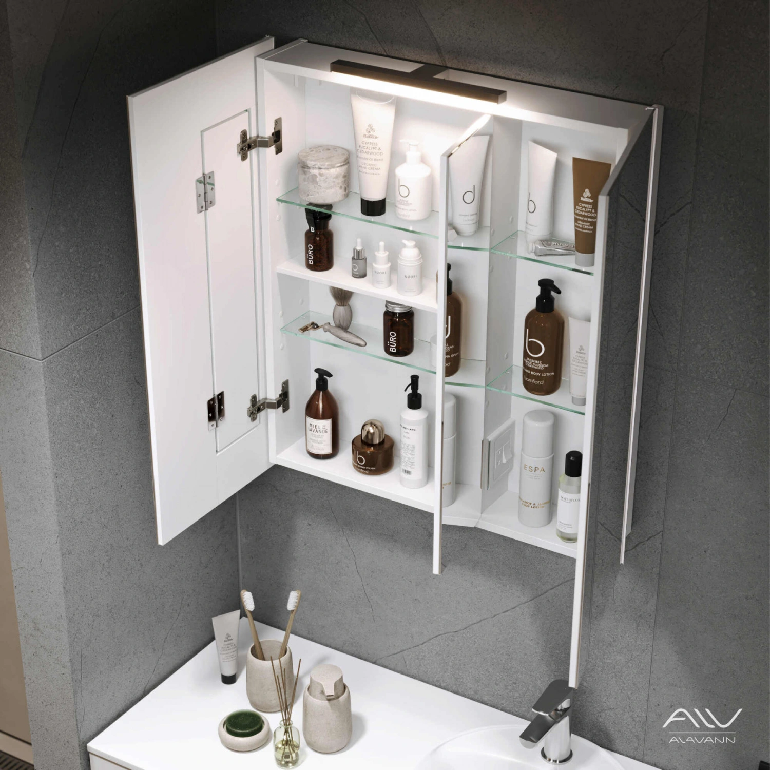 Зеркало-шкаф Alavann Cosmetic 75 с приближением, трюмо от магазина Vanna-Vanna.ru!