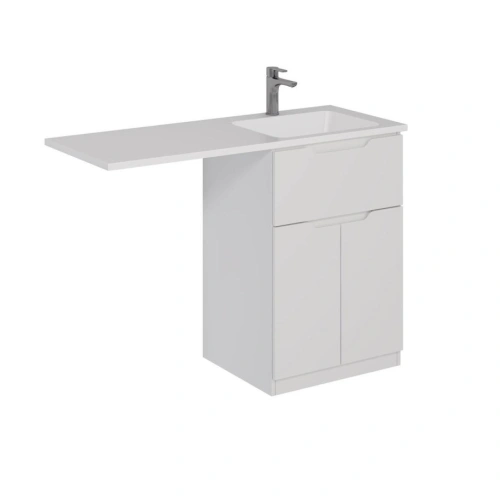 Тумба напольная Dreja Vega 60 см, с раковиной 120 чаша справа, белый