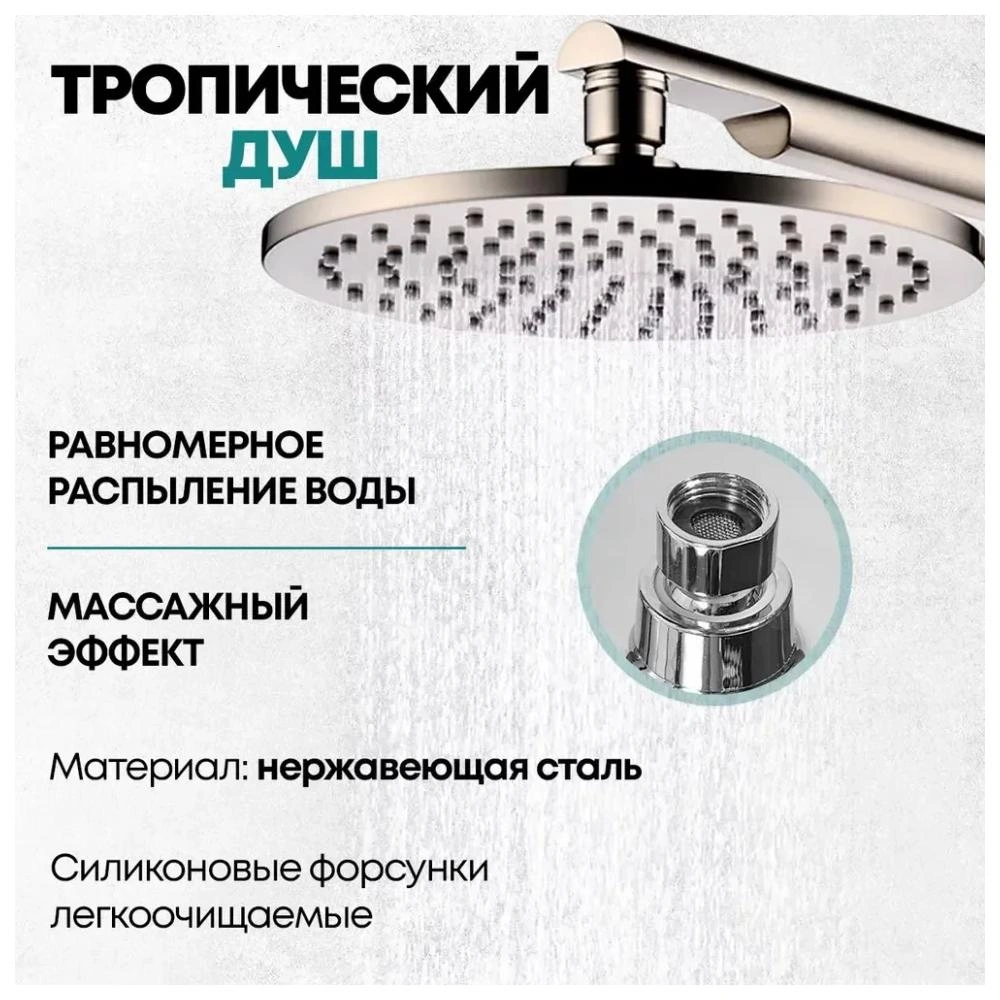 Душевая система встраиваемая (без излива) Grocenberg GB5090NK, никель от магазина Vanna-Vanna.ru!