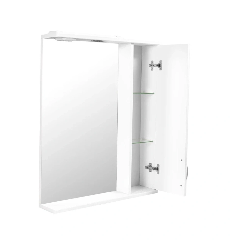 Зеркало со шкафчиком Stella Polar Кармела 65/С R свет, Люкс белое серебро от магазина Vanna-Vanna.ru!