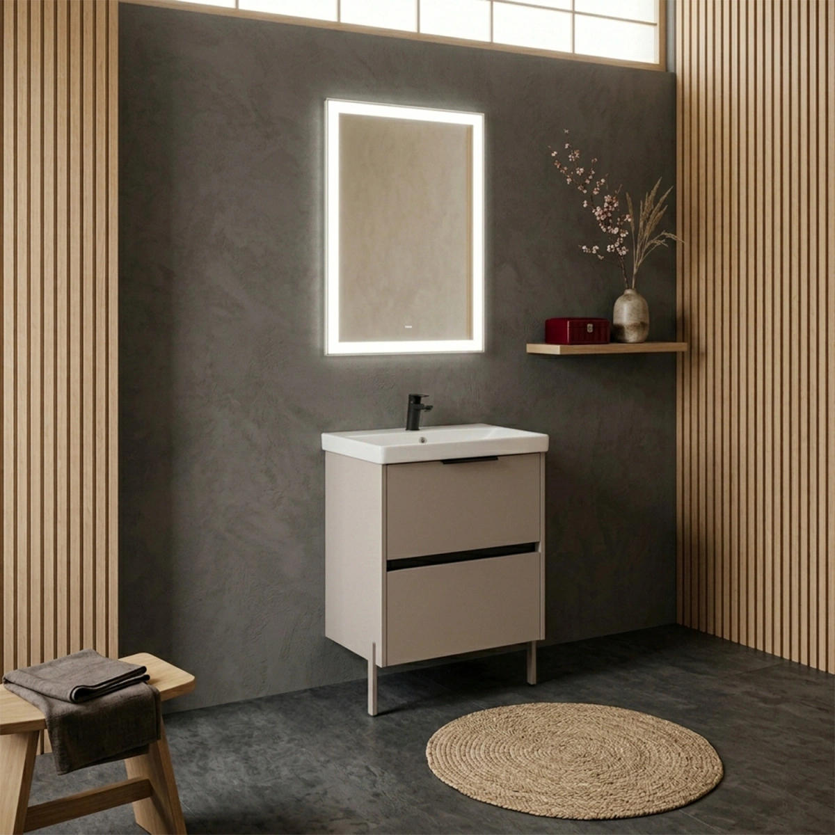 Комплект нерегулируемых мебельных ножек Comforty, 2 штуки, h=200мм, цвет серый шёлк от магазина Vanna-Vanna.ru!