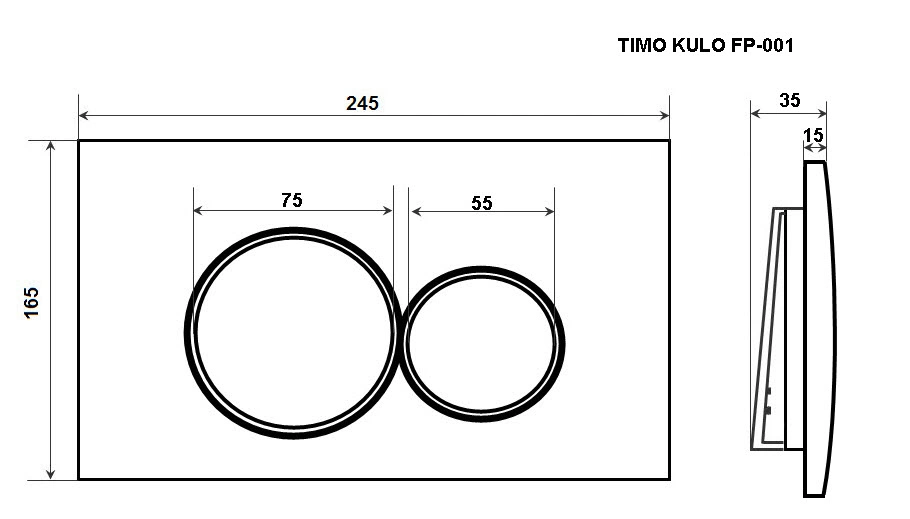Комплект 2 в 1 Timo Инсталляция для унитаза TWC-01 и кнопка смыва KULO FP-001 глянцевая хромированная от магазина Vanna-Vanna.ru!