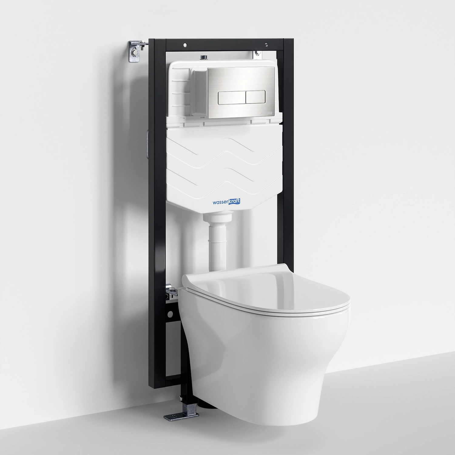 Унитаз подвесной WasserKRAFT 56TLT.010.ME.BN03.H001 с инсталляцией и кнопкой, белый от магазина Vanna-Vanna.ru!