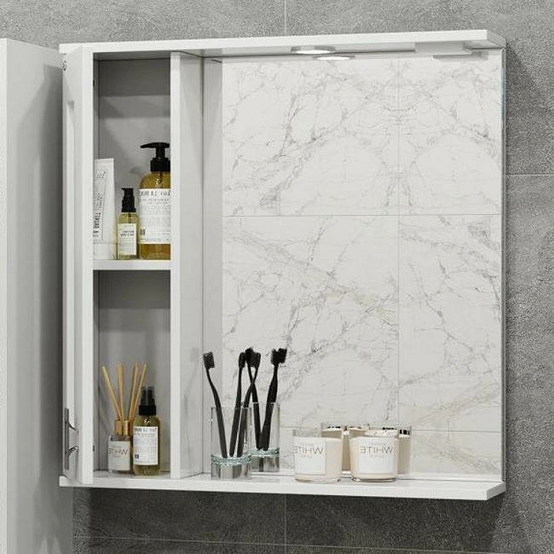 Зеркало со шкафчиком Onika Кристалл 67 L свет, белый