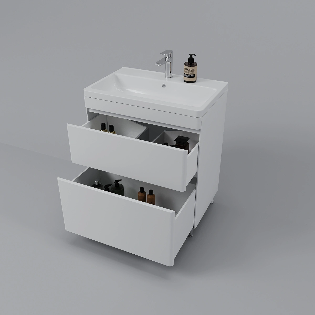 Тумба напольная Style Line Атлантика 70, карамель, с раковиной Атлантик 70 от магазина Vanna-Vanna.ru!