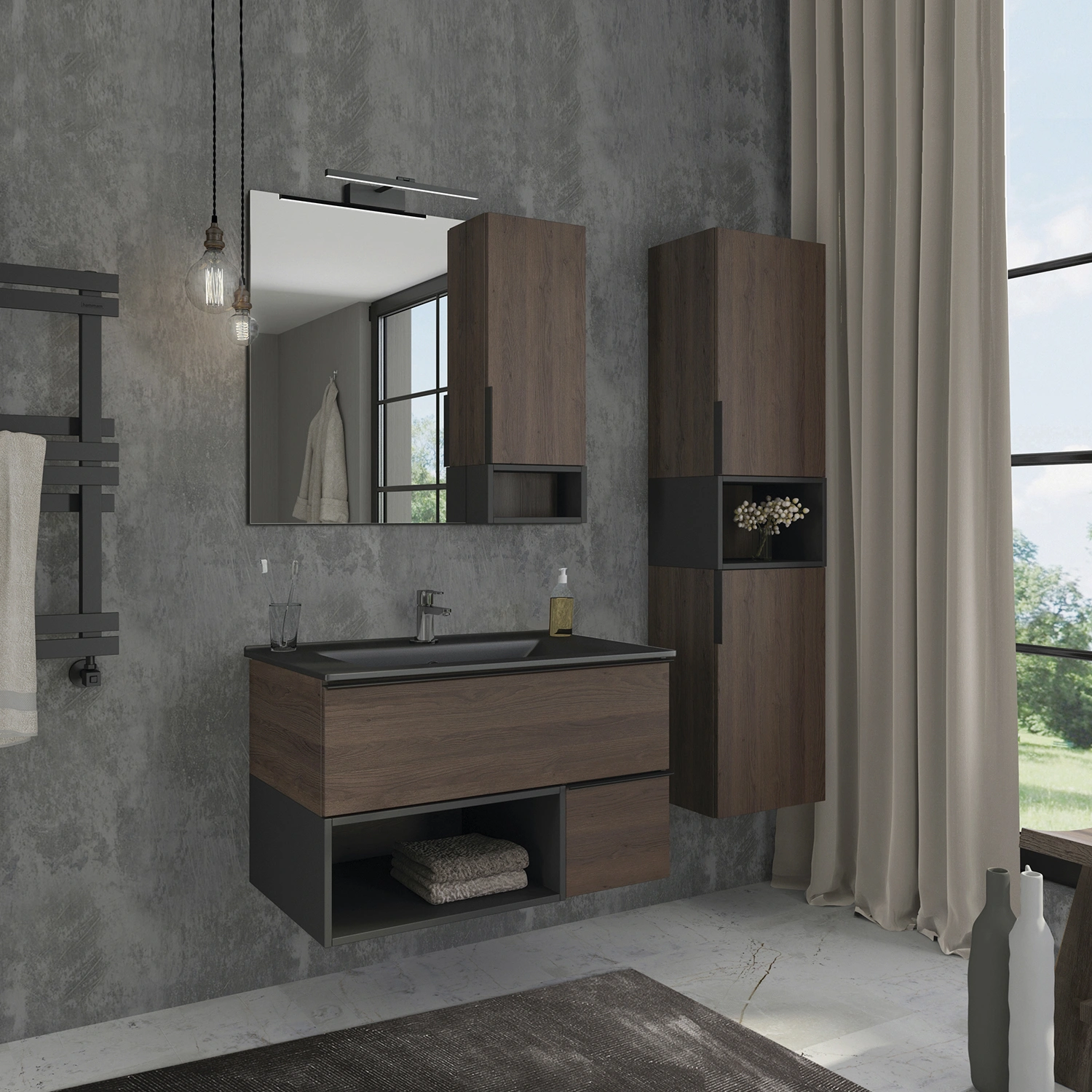Зеркало-шкаф Comforty Франкфурт-90 дуб шоколадно-коричневый от магазина Vanna-Vanna.ru!