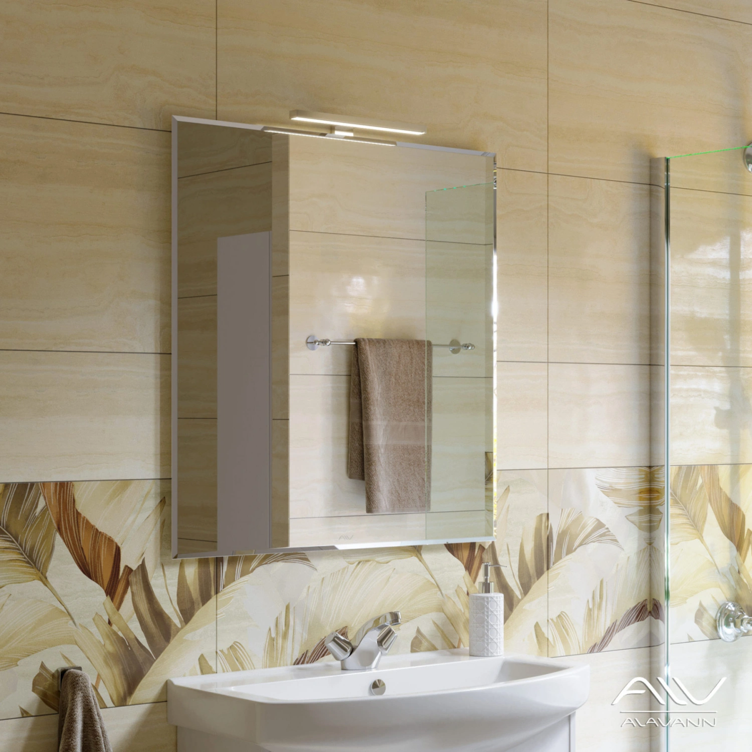 Зеркало Alavann Crystal 75 белый от магазина Vanna-Vanna.ru!