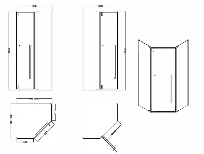 Душевой уголок Esbano ESBANO ESS-100PR-C 100х100х195 от магазина Vanna-Vanna.ru!