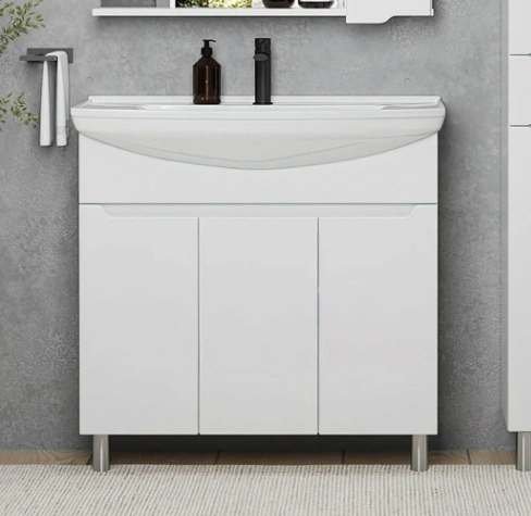 Тумба напольная SanStar Bianca 85 с раковиной Стиль 85, белая