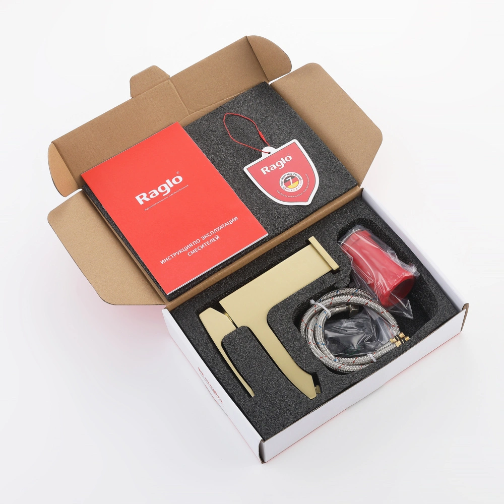 Смеситель для раковины Raglo R01.10.03, золотой сатин от магазина Vanna-Vanna.ru!