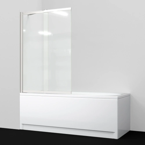 Стеклянная шторка WasserKraft Tauber 64S02-100WSF с фиксатором, профиль никель от магазина Vanna-Vanna.ru!