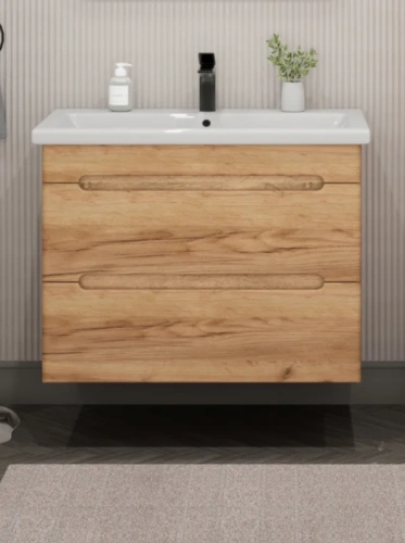 Тумба подвесная SanStar Diva 80 с раковиной Como 80, Gold Craft