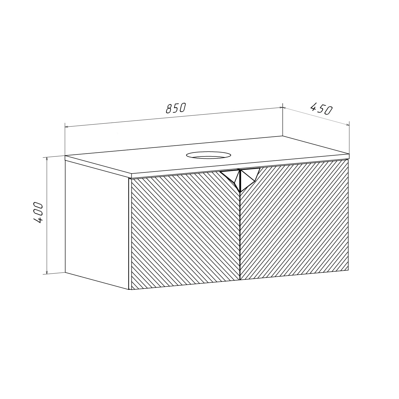 Тумба подвесная Runo Андорра 85 под накладную раковину, бежевый/кашемир серый/дуб какао от магазина Vanna-Vanna.ru!