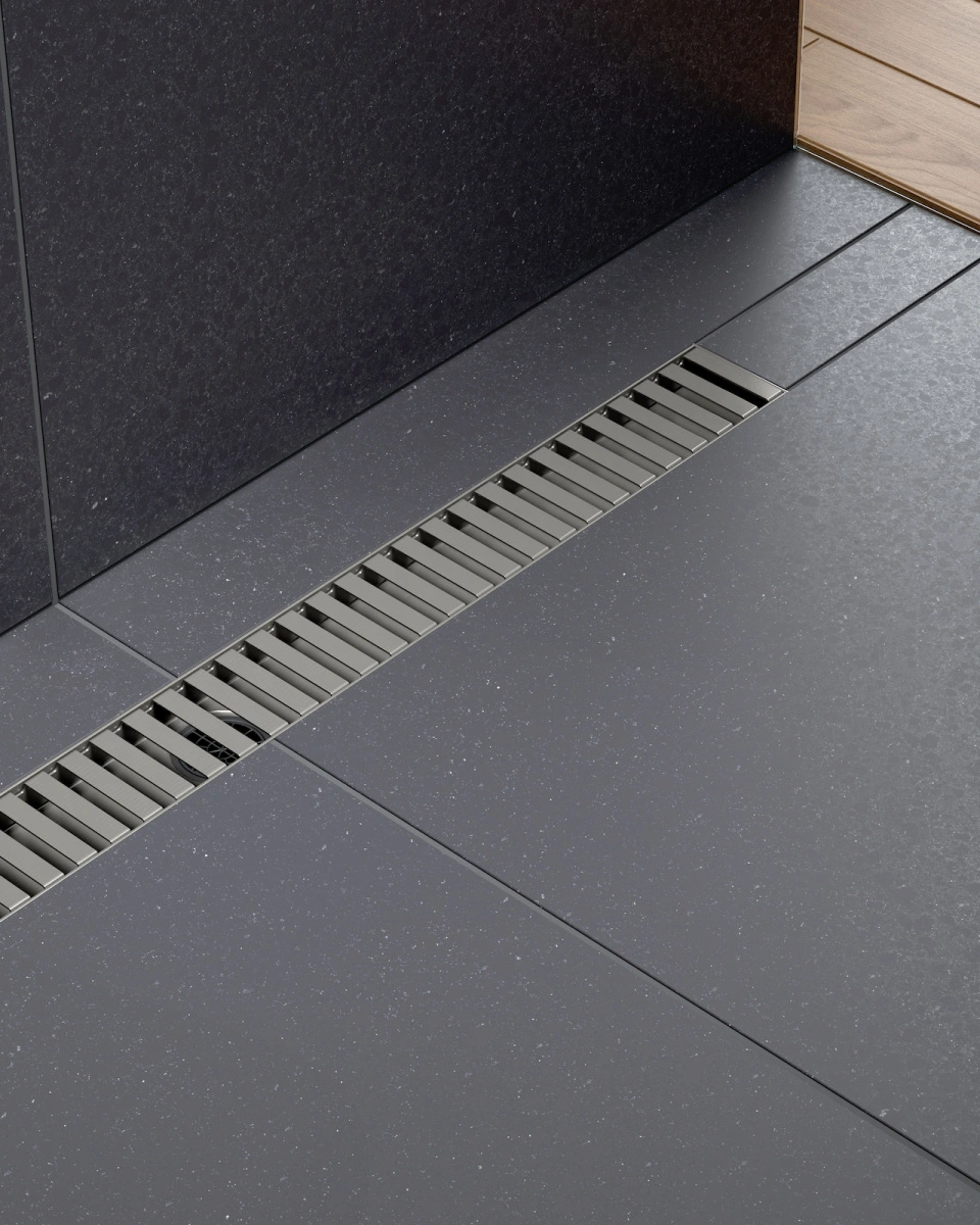 Душевой лоток TIMO Drain System 800 с вставкой "lines", Черное золото от магазина Vanna-Vanna.ru!