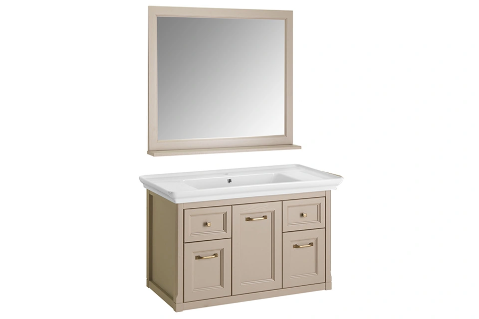 Мебель для ванной ASB Woodline Толедо 105 комплект, подвесной, капучино, хром