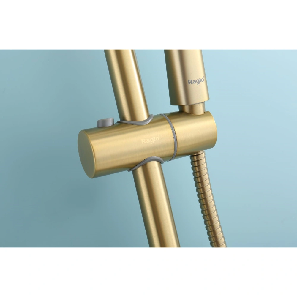 Душевая система с термостатом Raglo R20.26.03, сатин золотой от магазина Vanna-Vanna.ru!