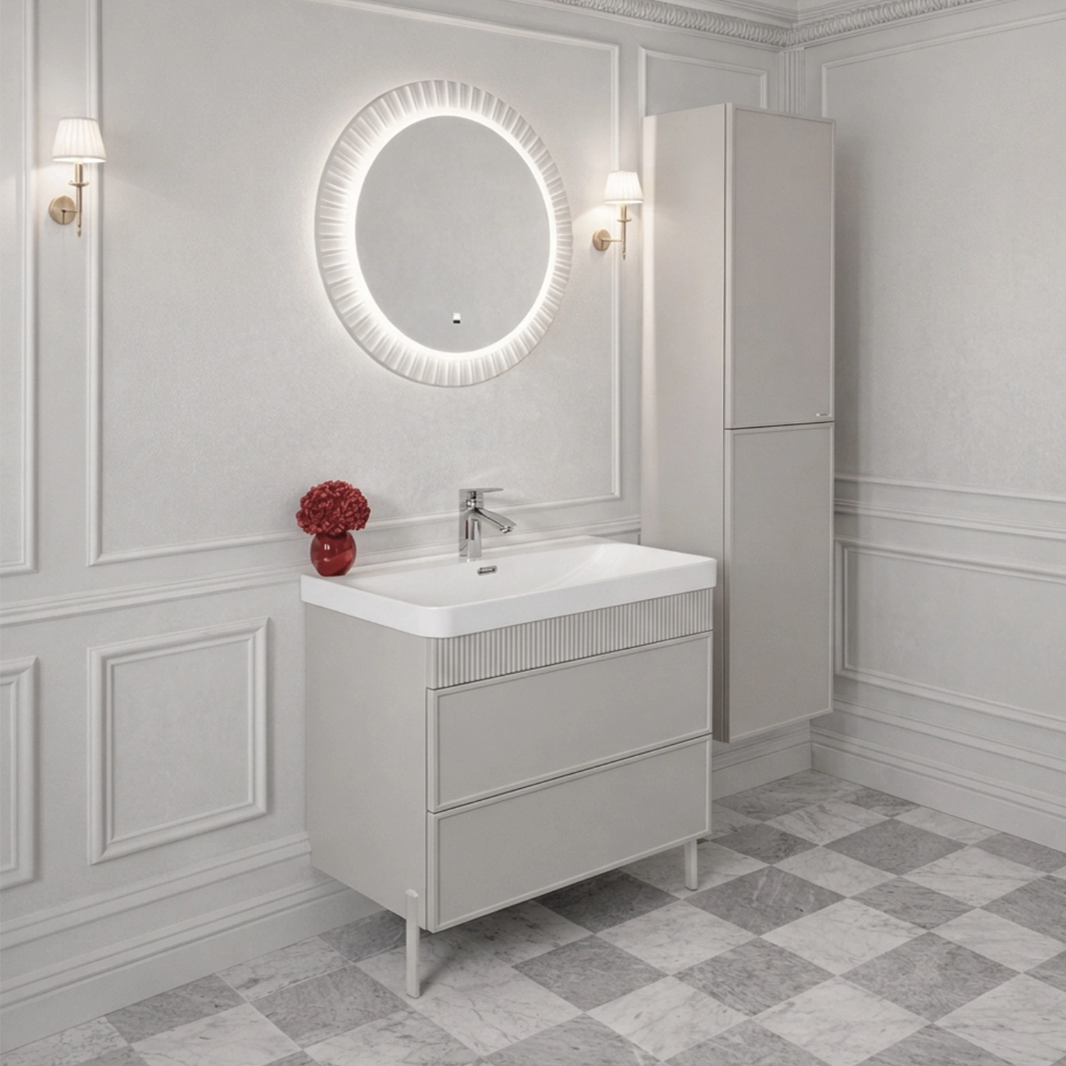Комплект нерегулируемых мебельных ножек Comforty, 2 штуки, h=200мм, цвет серый шёлк от магазина Vanna-Vanna.ru!