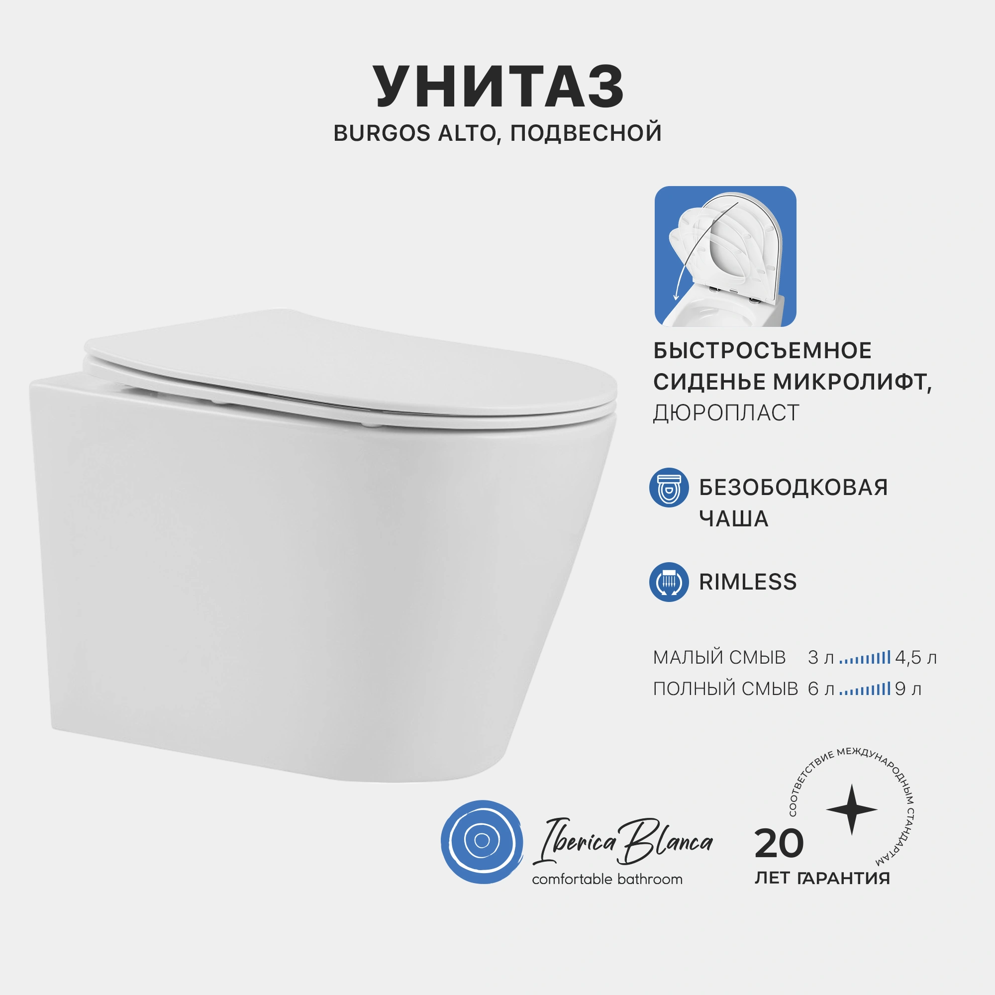 Промо комплект 3в1 IBERICA BLANCA SET.IB.003 (инсталляция, унитаз, кнопка смыва) от магазина Vanna-Vanna.ru!