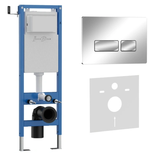 Комплект 2в1 IBERICA BLANCA инсталляция SILENCIO MINI, кнопка смыва ESTI-R хром глянцевый (IB.001M.213) от магазина Vanna-Vanna.ru!