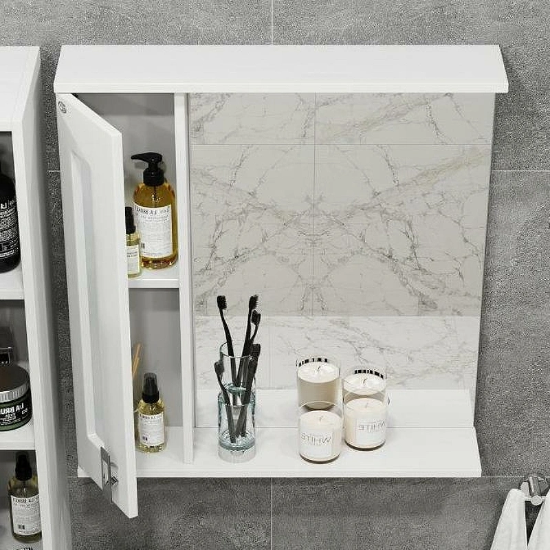 Зеркало со шкафчиком Onika Кристалл 67 L свет, белый