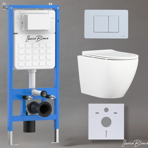 Комплект 3в1 IBERICA BLANCA инсталляция SILENCIO, унитаз BILBAO ALTO белый, кнопка смыва INOX-C белый матовый (IB001.BLA.231.111) от магазина Vanna-Vanna.ru!