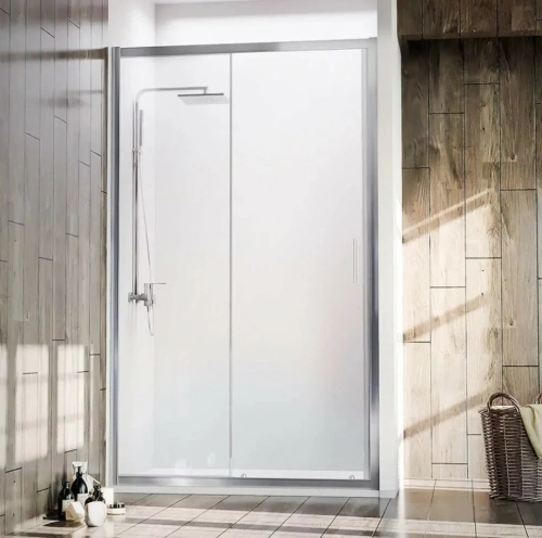 Душевая дверь Veconi VN72 130 в нишу, раздвижная, прозрачное стекло, хром от магазина Vanna-Vanna.ru!