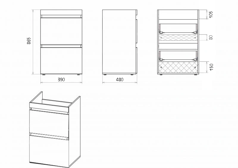 Тумба с раковиной Misty Фостер 40 с 2 ящиками, под стиральную машину, с раковиной Misty Гавана 100 R, белый от магазина Vanna-Vanna.ru!