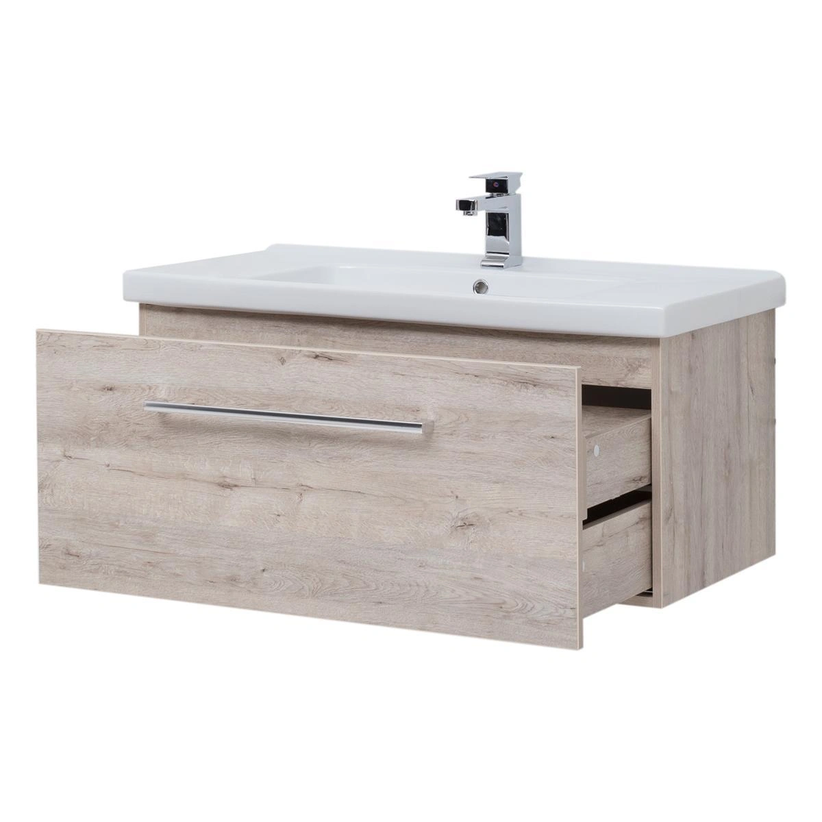 Тумба с раковиной подвесная Dreja Big Inn 80 см, дуб кантри