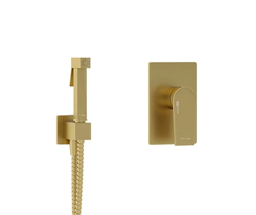 Смеситель с гигиеническим душем WasserKRAFT Aisch A55094 матовое золото от магазина Vanna-Vanna.ru!