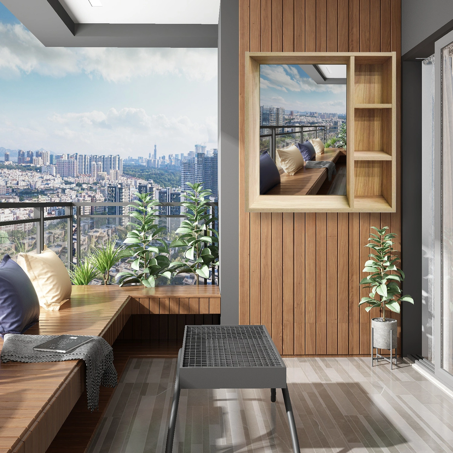 Зеркало-шкаф Runo Эко 55 универсальный, лиственница от магазина Vanna-Vanna.ru!