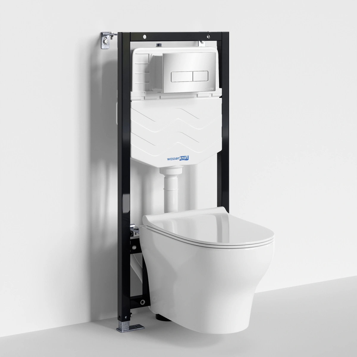 Унитаз подвесной WasserKRAFT 10TLT.010.ME.CH03.H001 с инсталляцией и кнопкой, белый от магазина Vanna-Vanna.ru!