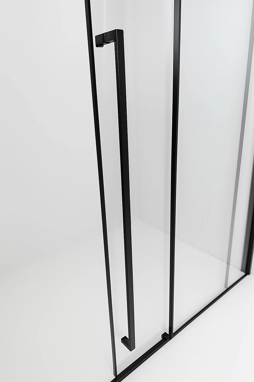 Душевой уголок Timo TDSS-130/03C-8L + TSS-1000/03C-8, 130x100 см, профиль черный, стекло прозрачное