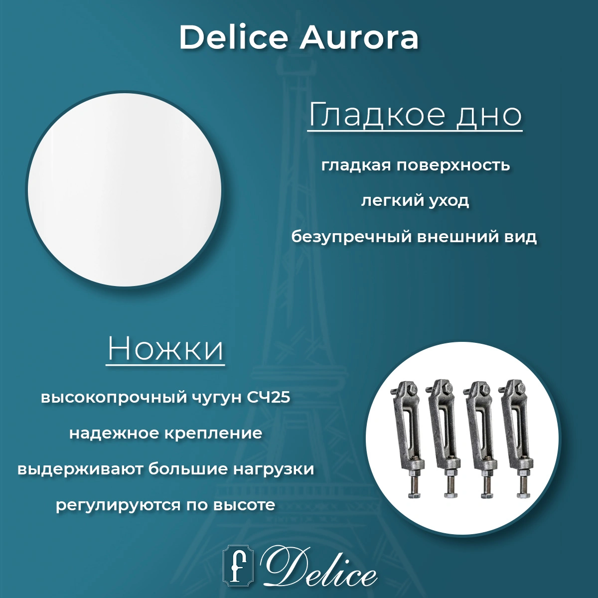 Ванна чугунная Delice Aurora 150х70 DLR230603 от магазина Vanna-Vanna.ru!