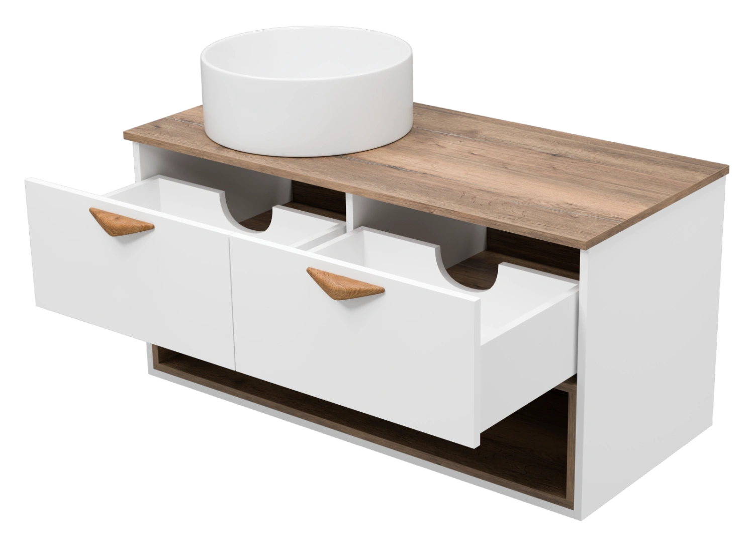 Тумба с раковиной Brevita Bergen 105 с подсветкой подвесная, белый