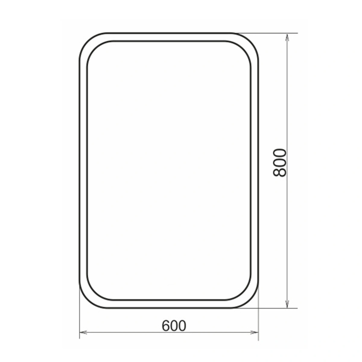 Зеркало Comforty Пион 60 с подсветкой, бесконтактный сенсор 600*800 от магазина Vanna-Vanna.ru!