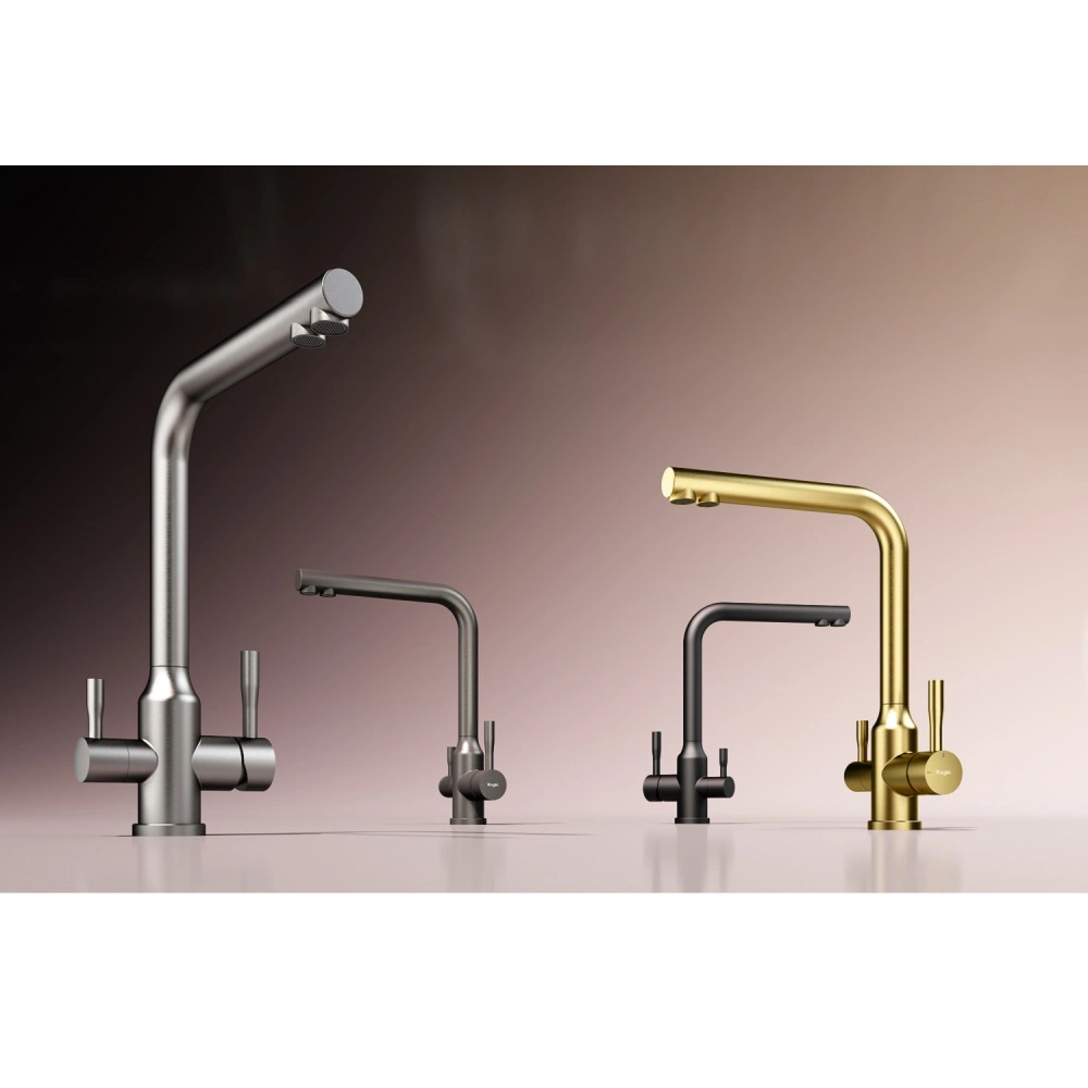 Смеситель для кухни с подключением фильтра Raglo R81.61.03, золотой сатин от магазина Vanna-Vanna.ru!