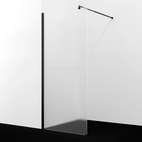 Душевая перегородка Wasserkraft Rur 30W39MB-MG прозрачное стекло, профиль черный от магазина Vanna-Vanna.ru!
