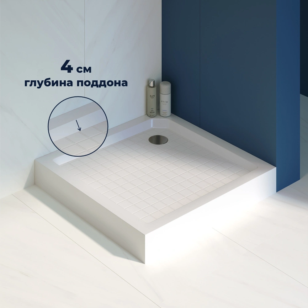 Душевой поддон квадратный RGW SMC-W Белый 90*90 от магазина Vanna-Vanna.ru!