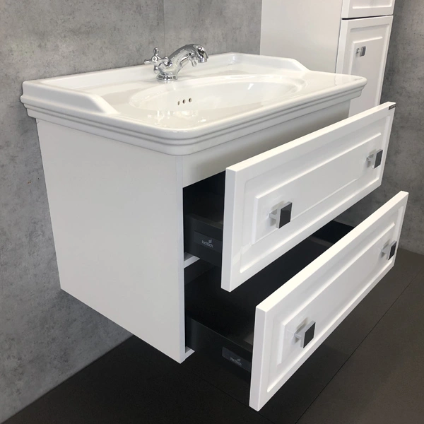 Тумба подвесная Comforty Феррара-80 белая с раковиной 50180 от магазина Vanna-Vanna.ru!